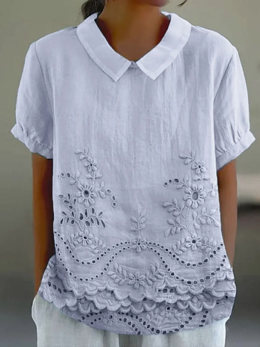 Bea | Embroidered Collared Top