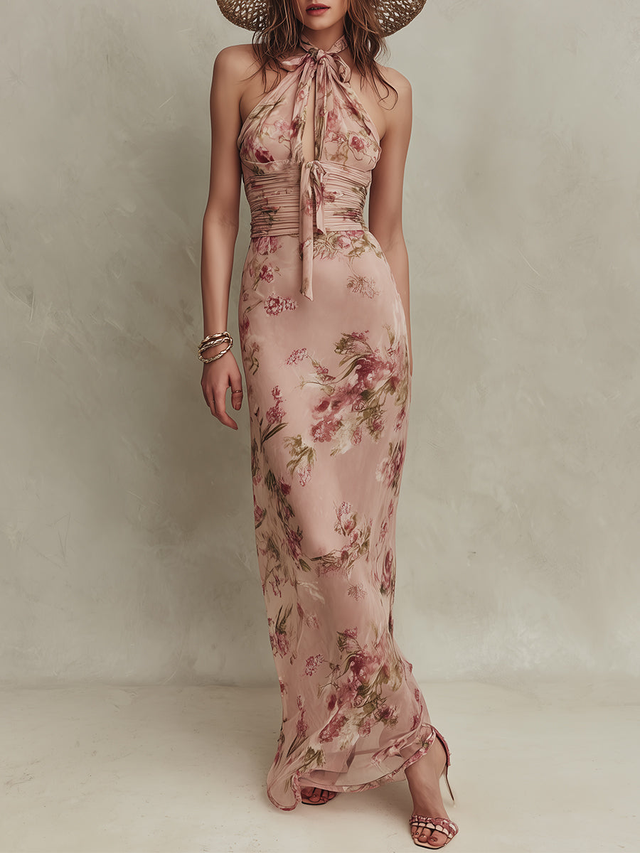 Lia | Floral Chiffon Maxi Dress