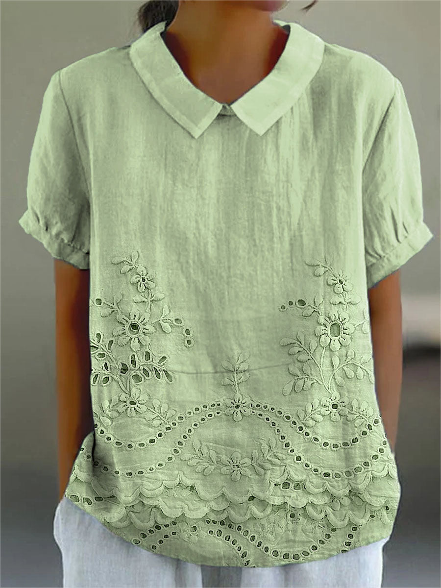 Bea | Embroidered Collared Top