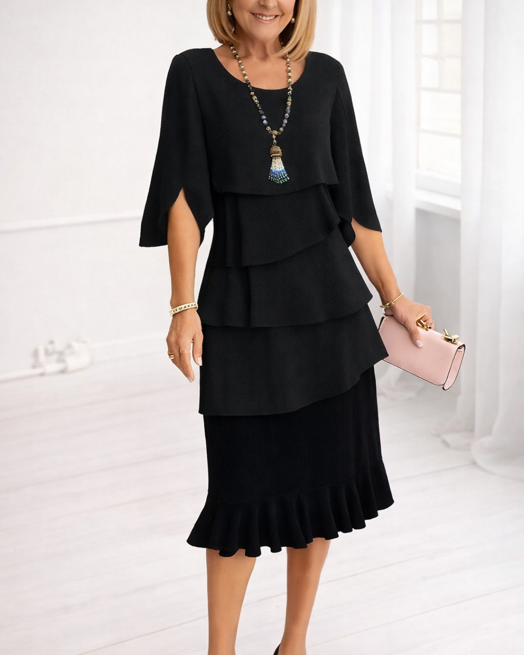 Giselle | Layered Ruffle Midi Dress