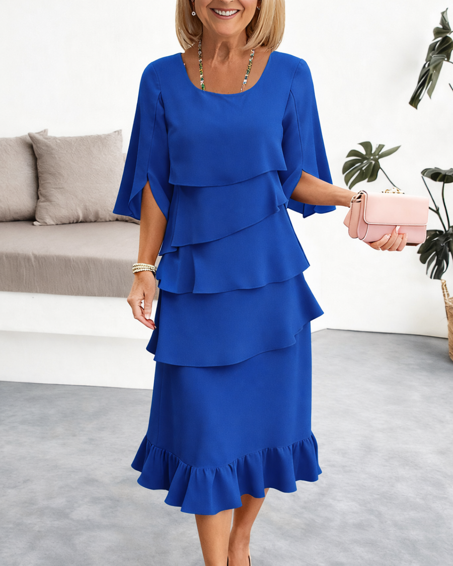 Giselle | Layered Ruffle Midi Dress
