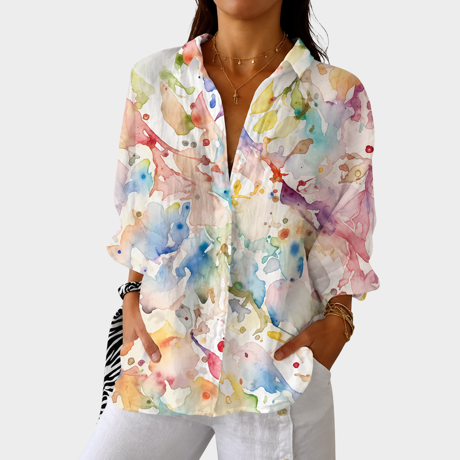 Gabriella | Watercolour Splash Blouse