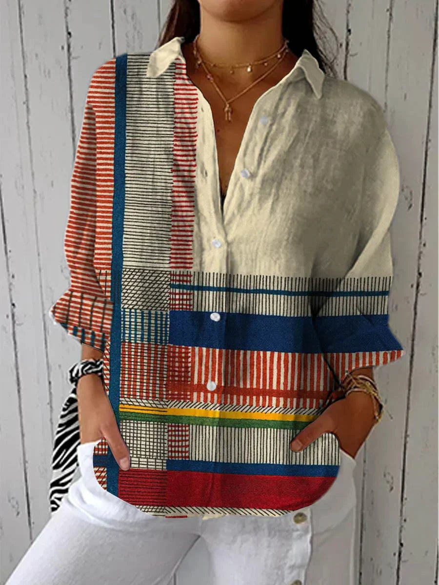 Philomena | Garden Print Button-Up Blouse