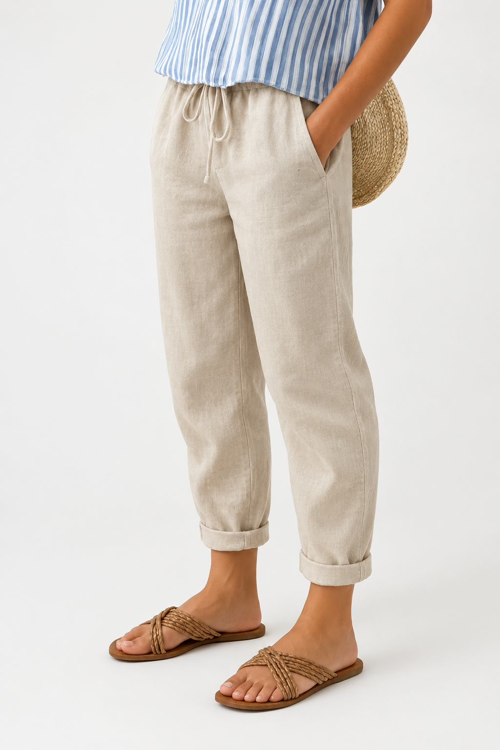 Verity | Wide-Leg Linen-Look Pants