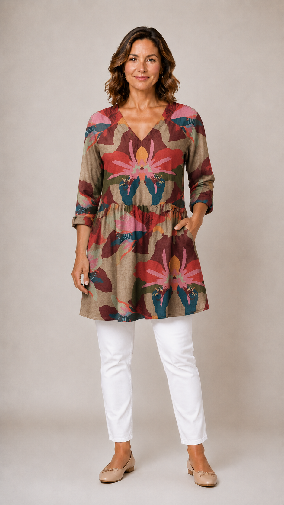 Cassidy | Long Blouse with V-Neck