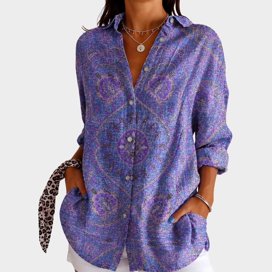 Wilma | Lilac Ornamental Blouse