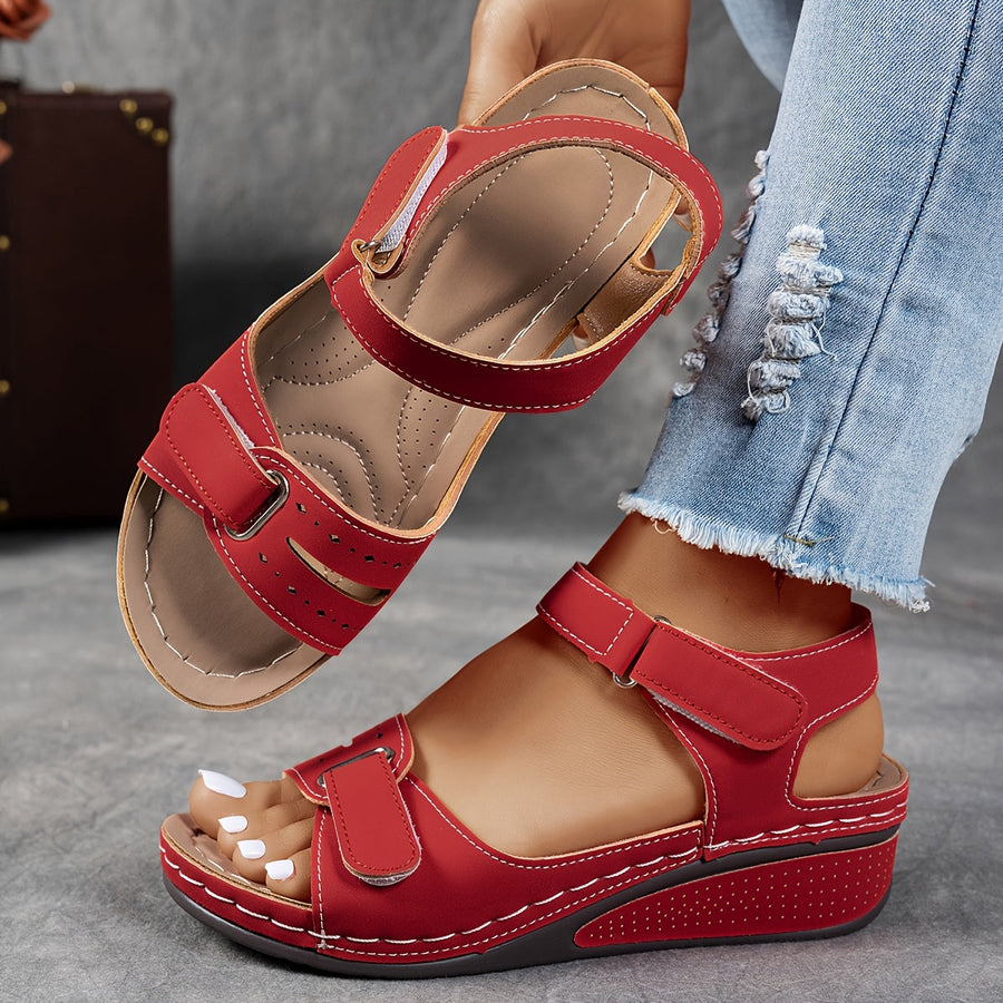 Ella | Adjustable Strap Wedge Sandals