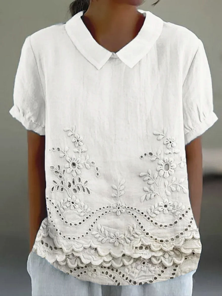Bea | Embroidered Collared Top