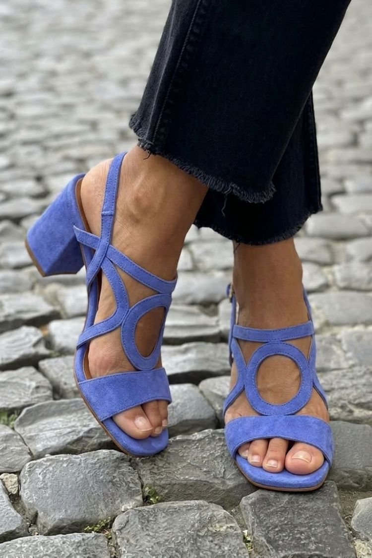 Ursula | Circle Strap Block Heel Sandals