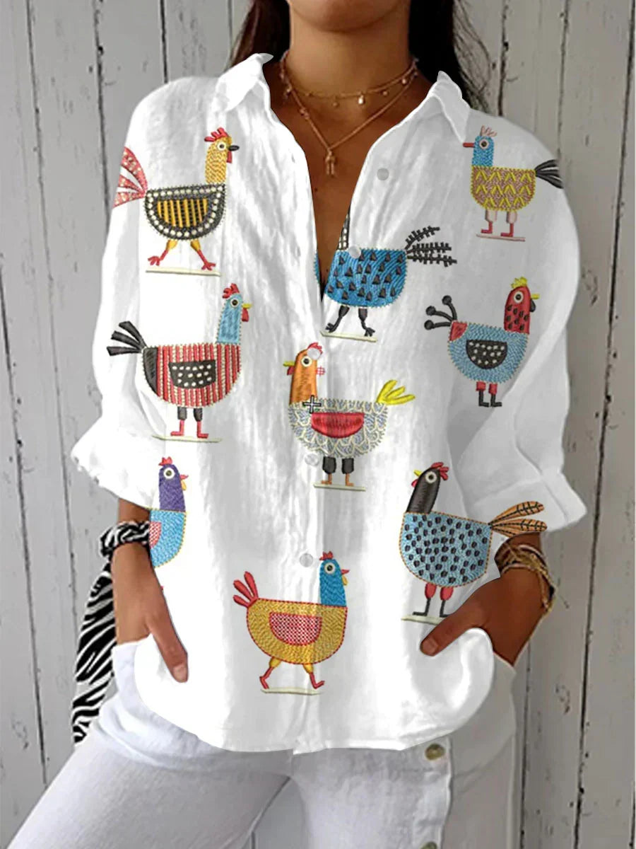 Philomena | Garden Print Button-Up Blouse