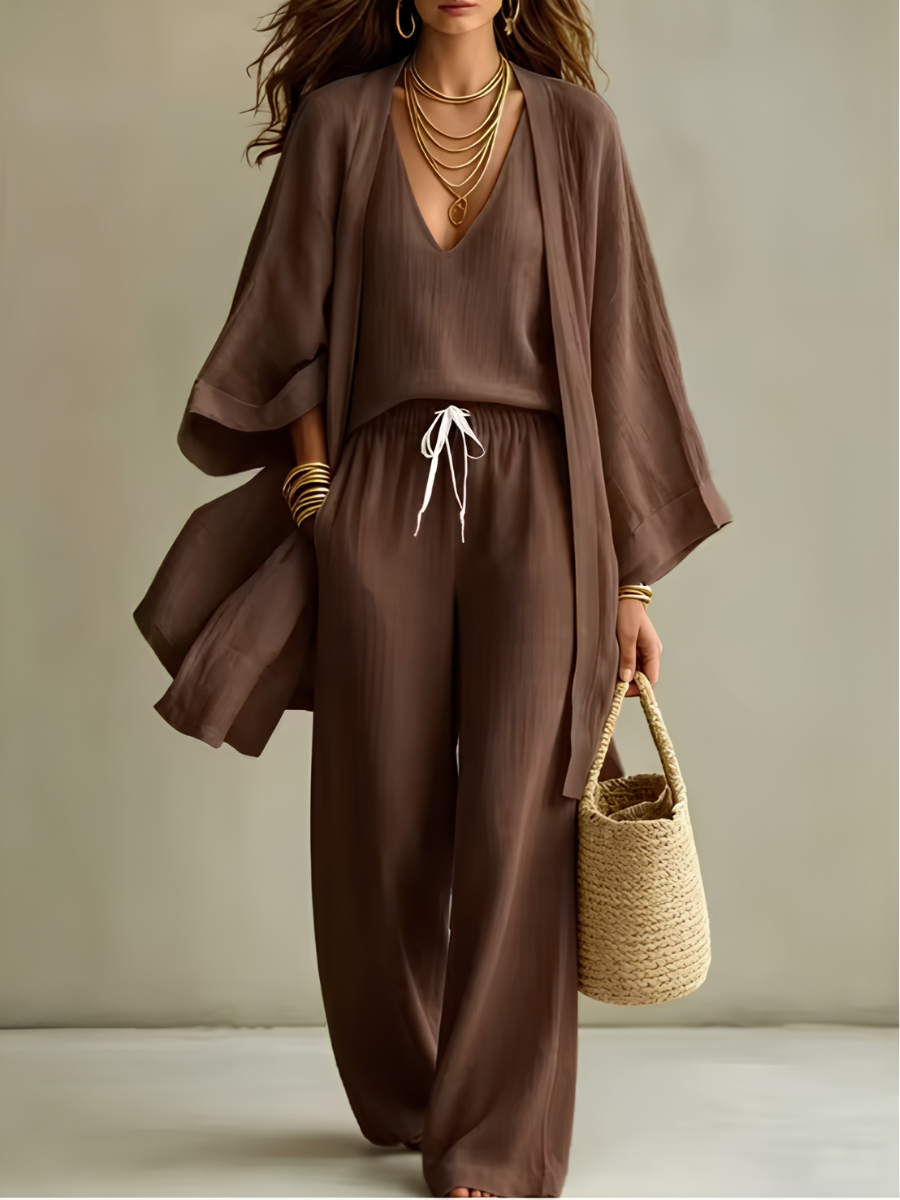 Isabelle | Relaxed Linen-Blend 3-Piece Set