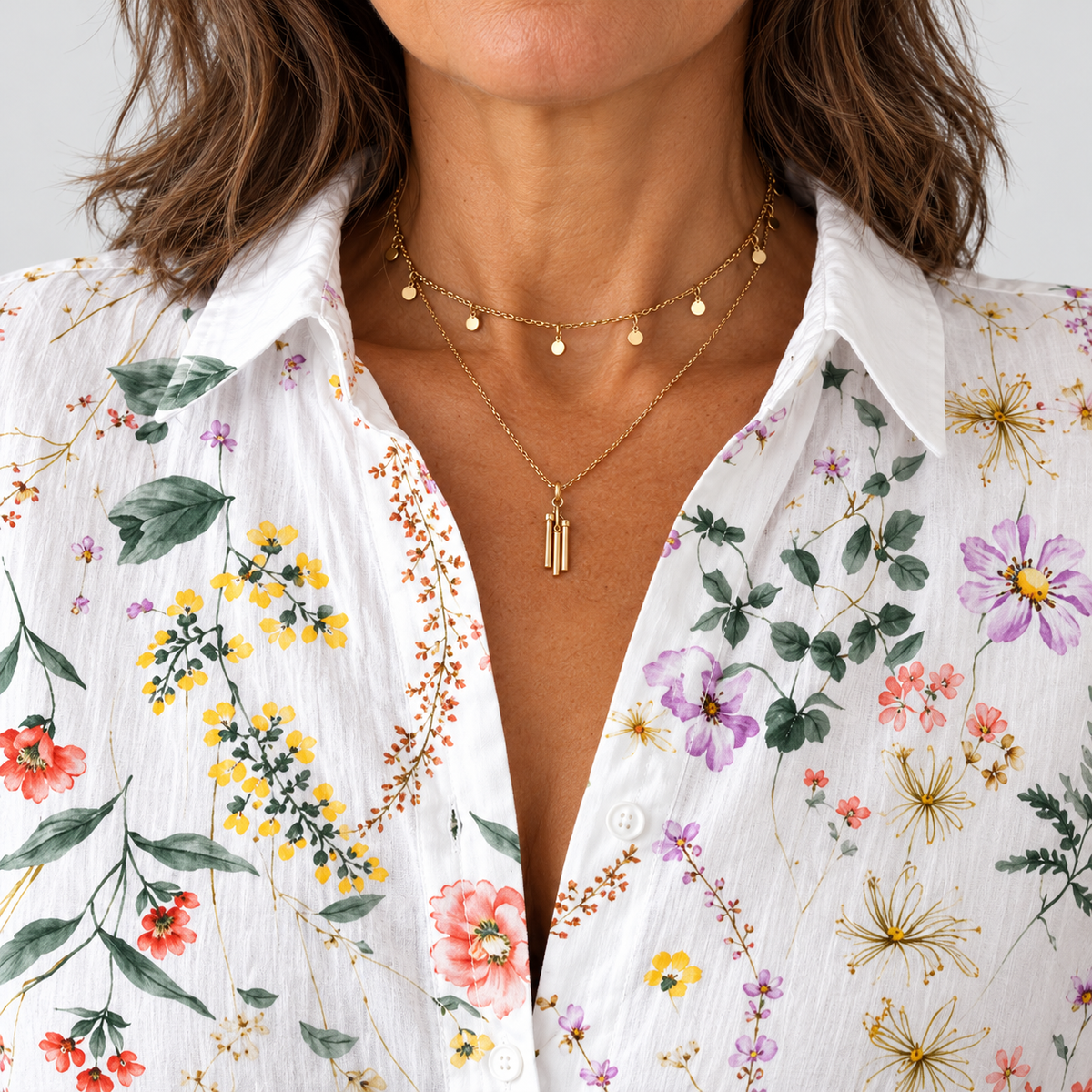 Maribel | Colourful Print Button-Down Blouse