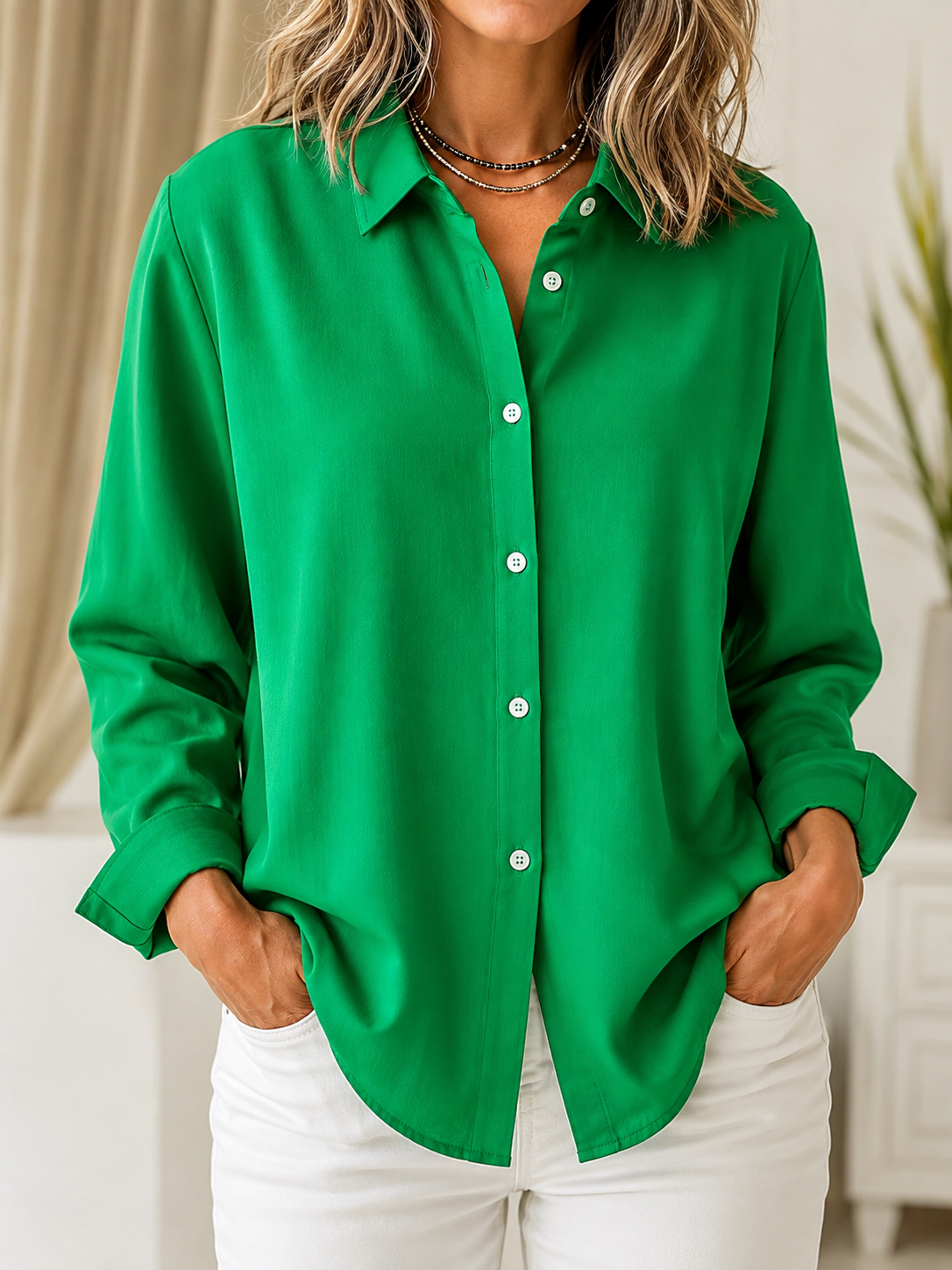 Lettie | Classic Button-Front Blouse