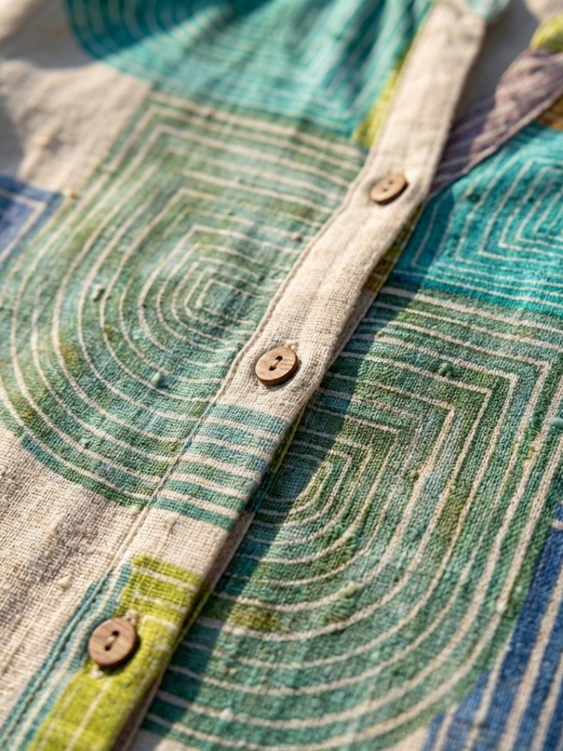 Aspasia | Patchwork Button-Front Dress
