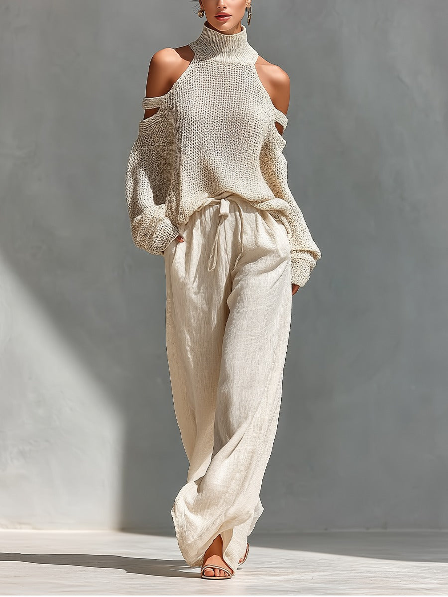 Camille | Knit Top & Wide-Leg Trouser Set