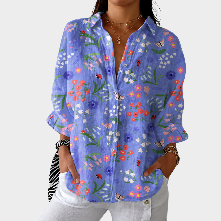 Primula | Periwinkle Floral Blouse