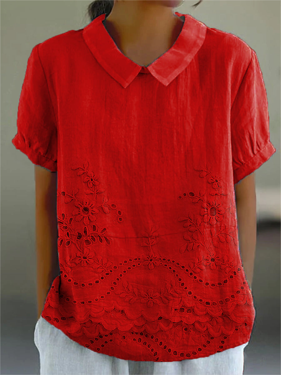 Bea | Embroidered Collared Top