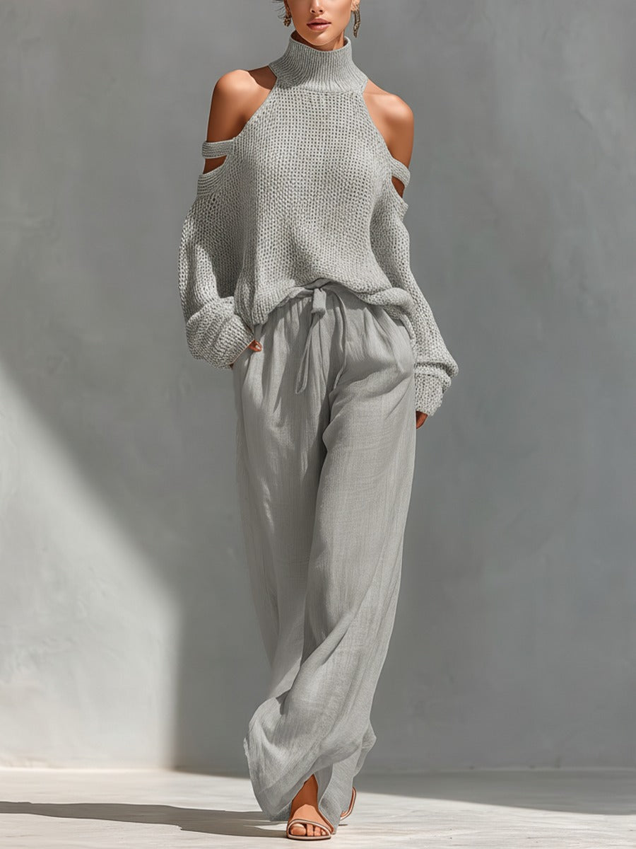 Camille | Knit Top & Wide-Leg Trouser Set