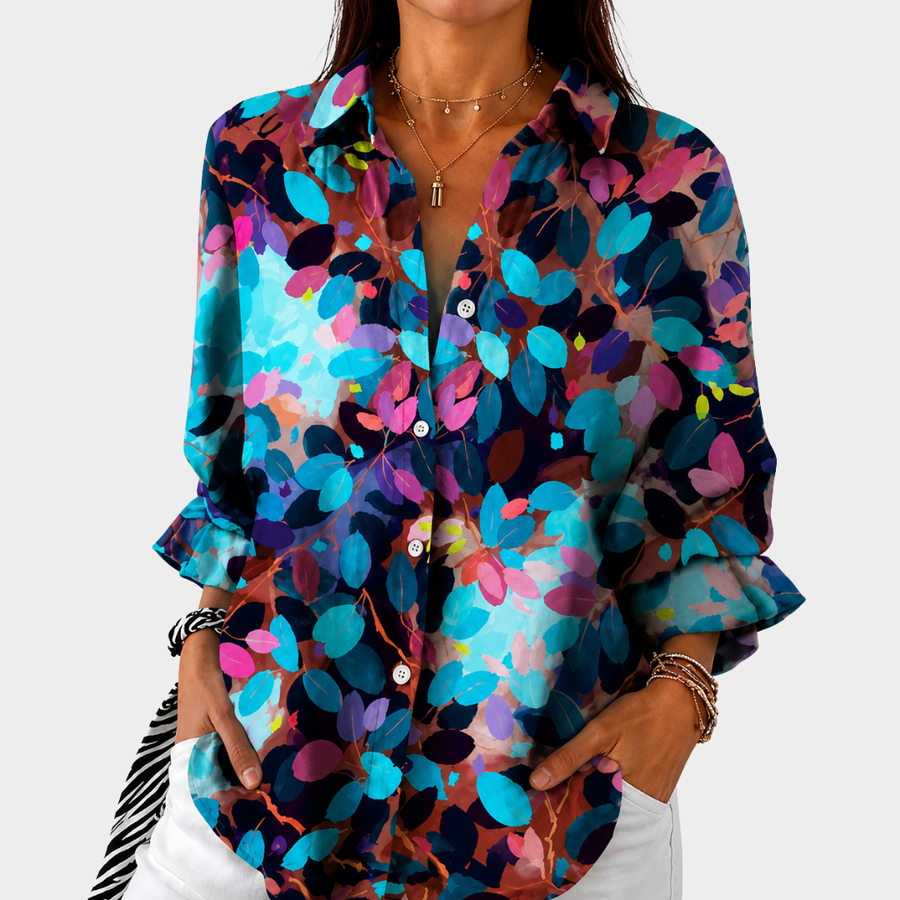 Sorrel | Turquoise Foliage Blouse
