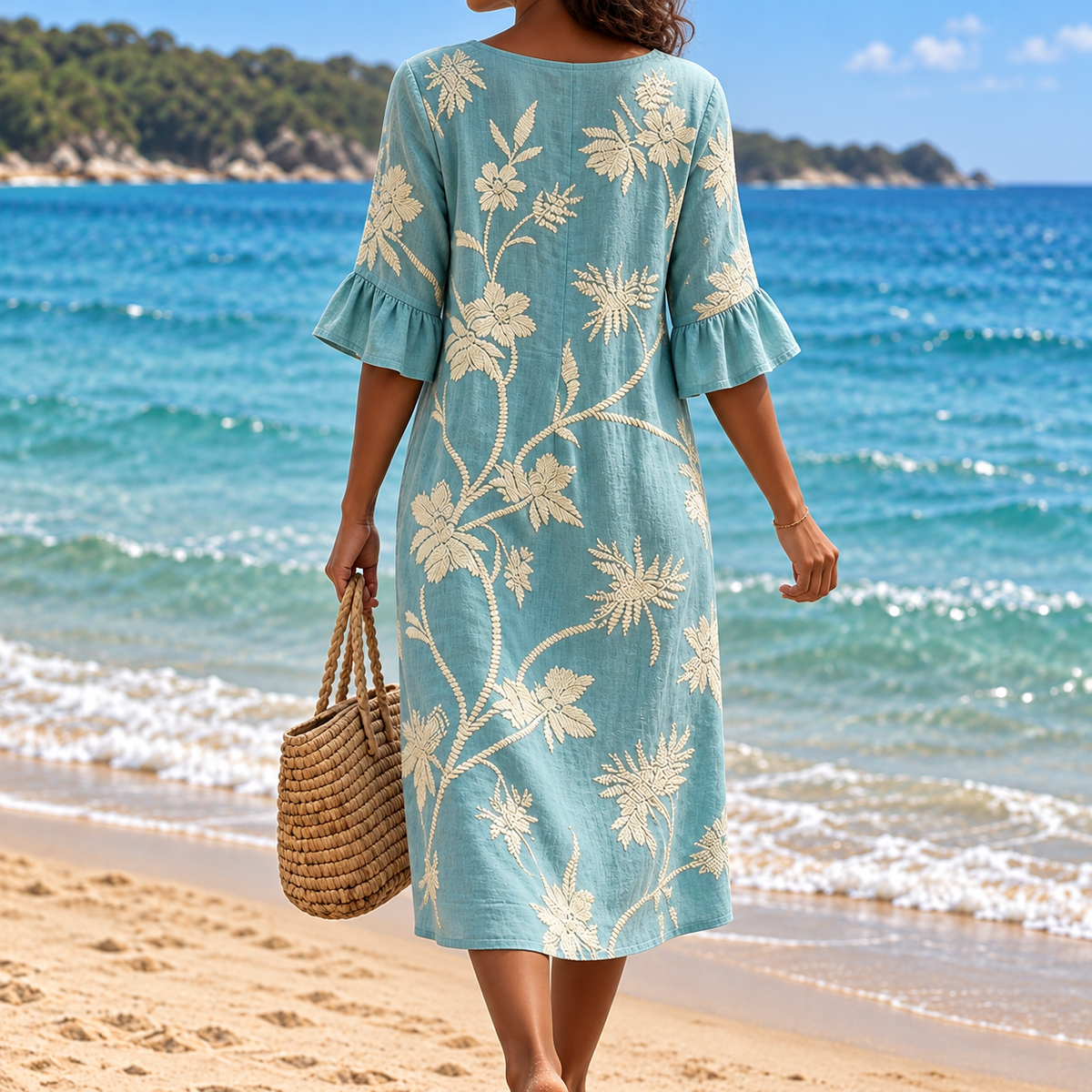 Bettina | Floral Vine Button Dress