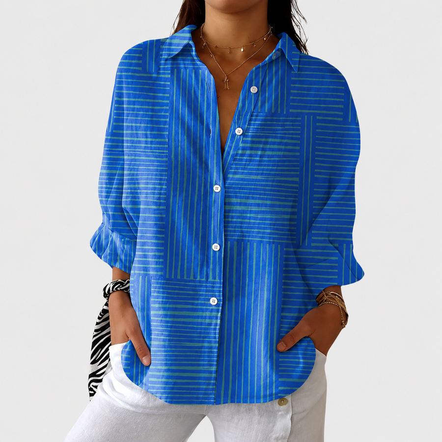 Xanthe | Cobalt Stripe Blouse