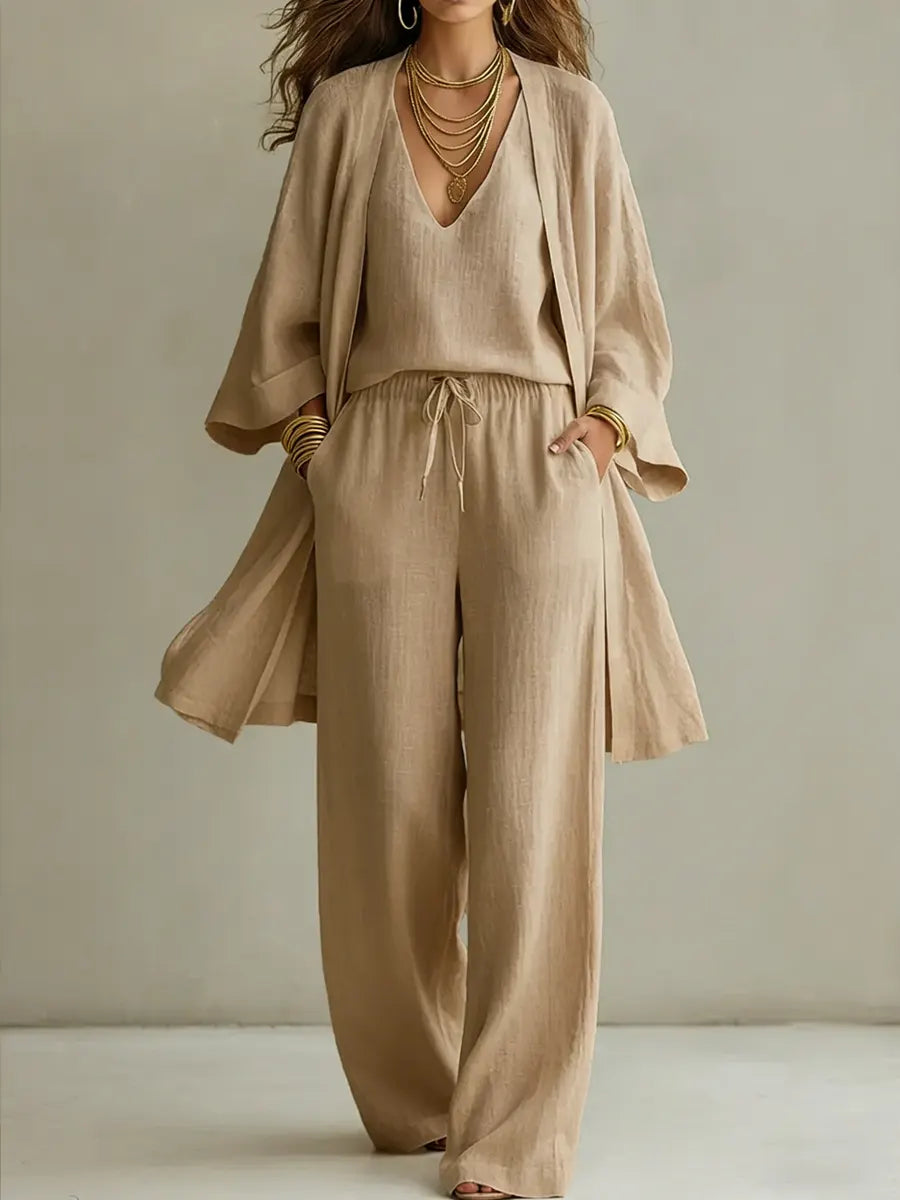 Isabelle | Relaxed Linen-Blend 3-Piece Set