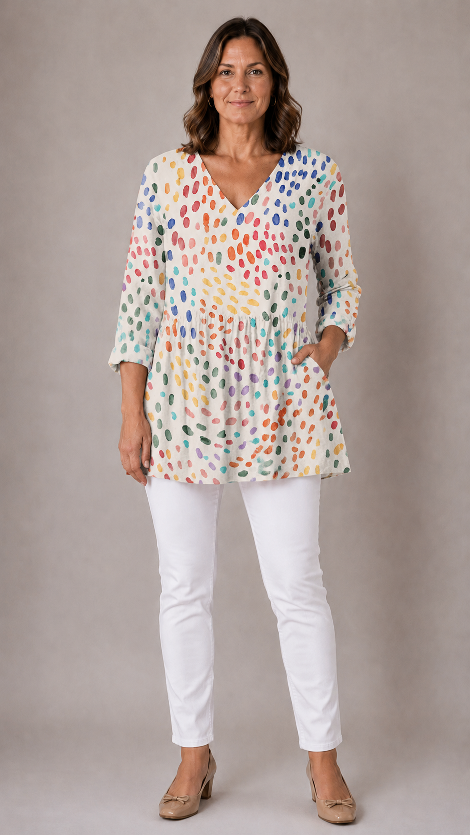 Everlee | Long Blouse with V-Neck