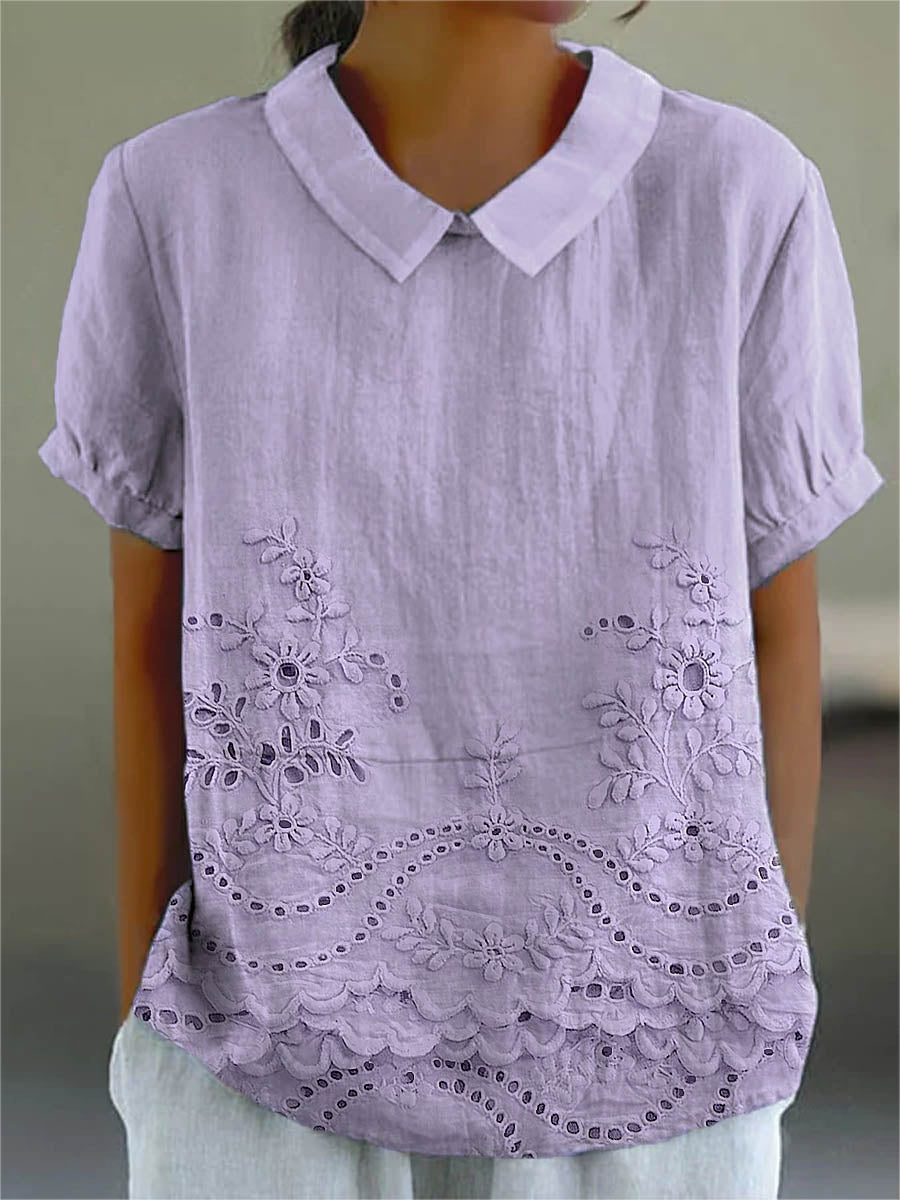 Bea | Embroidered Collared Top