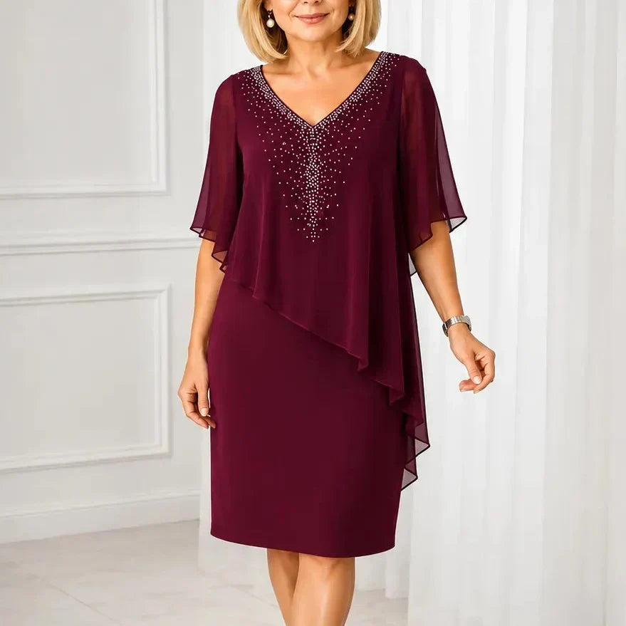 Eliza | Elegant Draped Overlay Dress