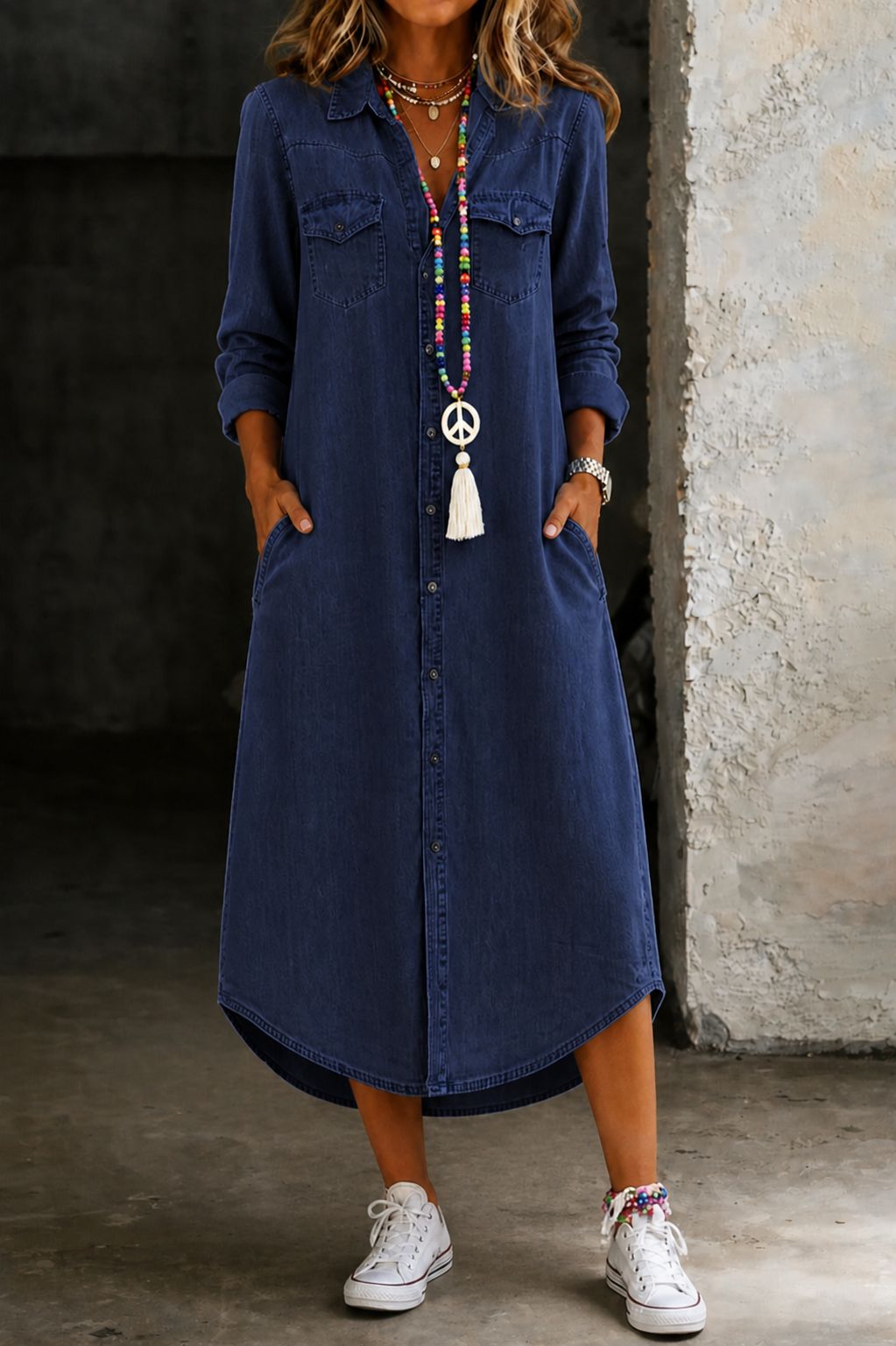 Nerys | Long Denim Shirt Dress