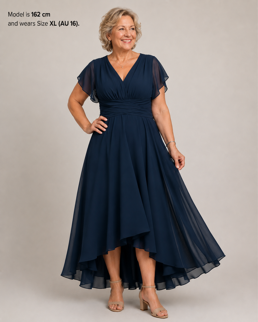 Bronte | V-Neck High-Low A-Line Dress