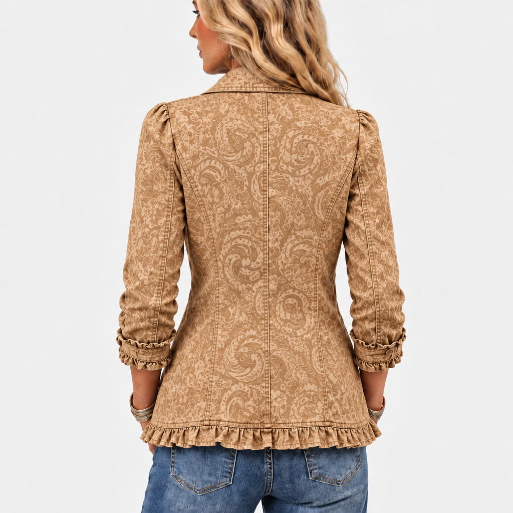 Harriet | Western Print Ruffle Jacket