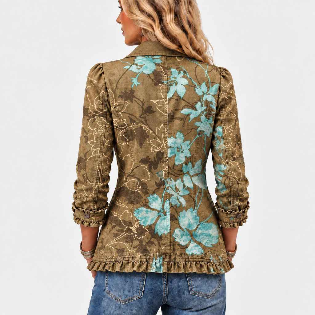 Winifred | Floral Gradient Ruffle Jacket