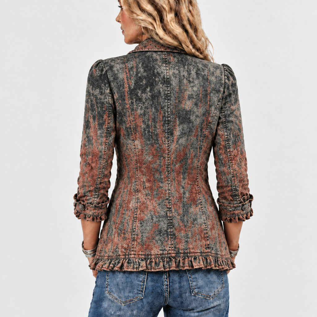 Lorna | Textured Gradient Ruffle Jacket
