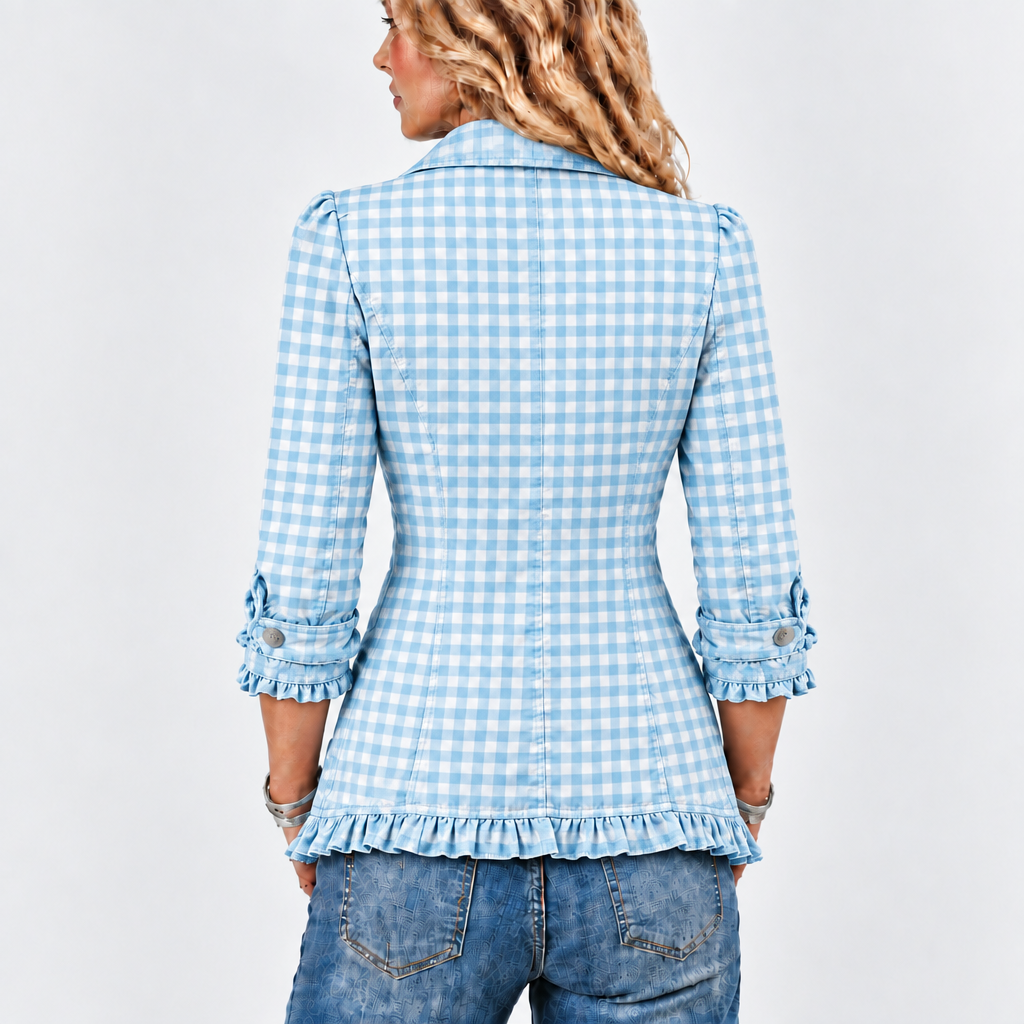 Odette | Gingham Ruffle Jacket