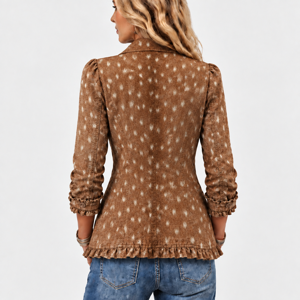 Beatrix | Animal Print Ruffle Jacket