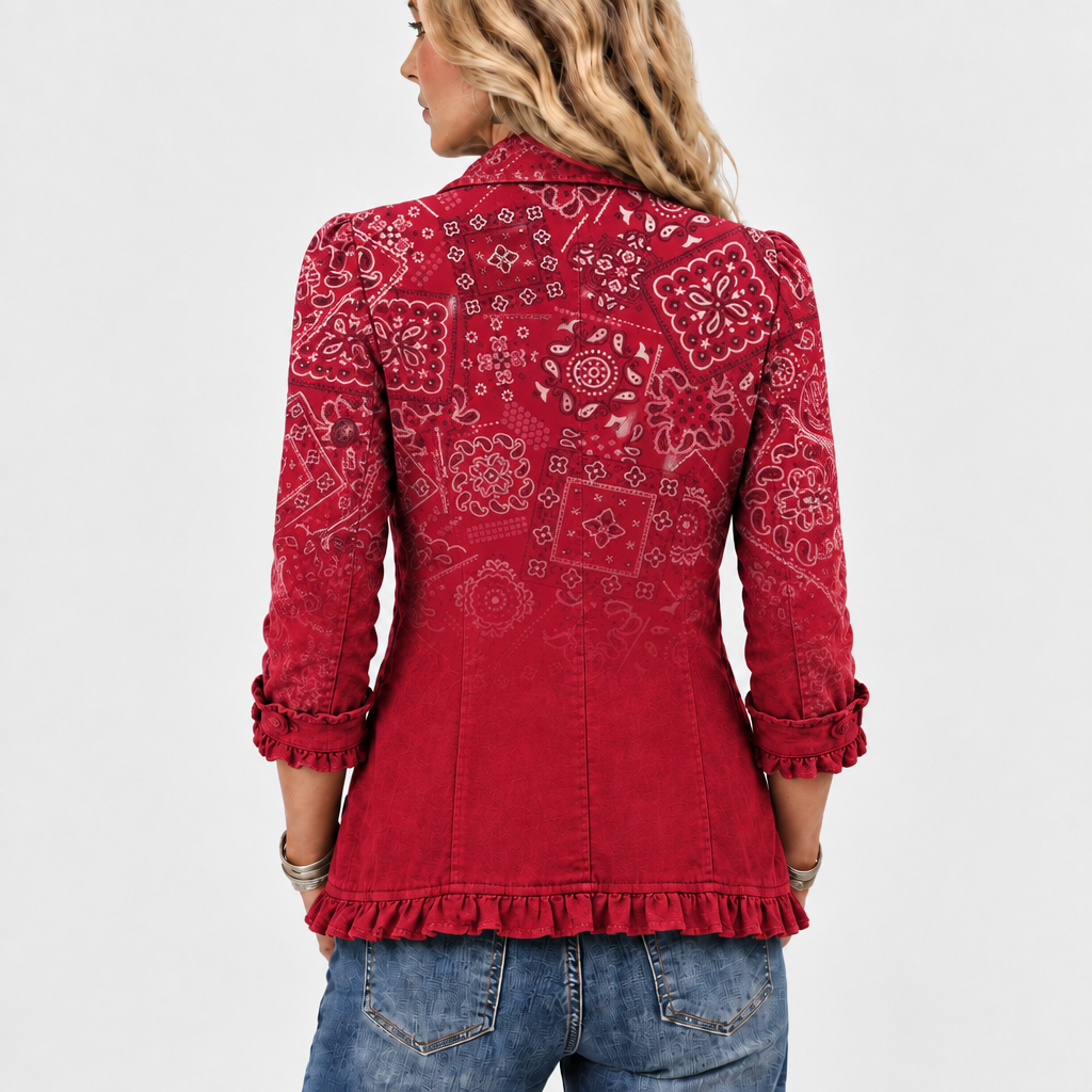 Rosamund | Paisley Ombre Ruffle Jacket