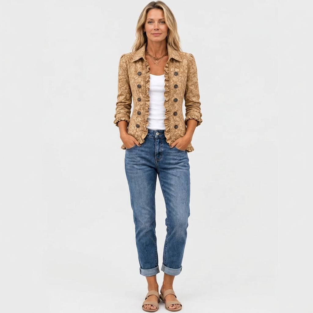 Harriet | Western Print Ruffle Jacket