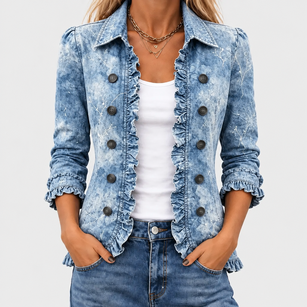 Sylvie | Botanical Print Ruffle Jacket