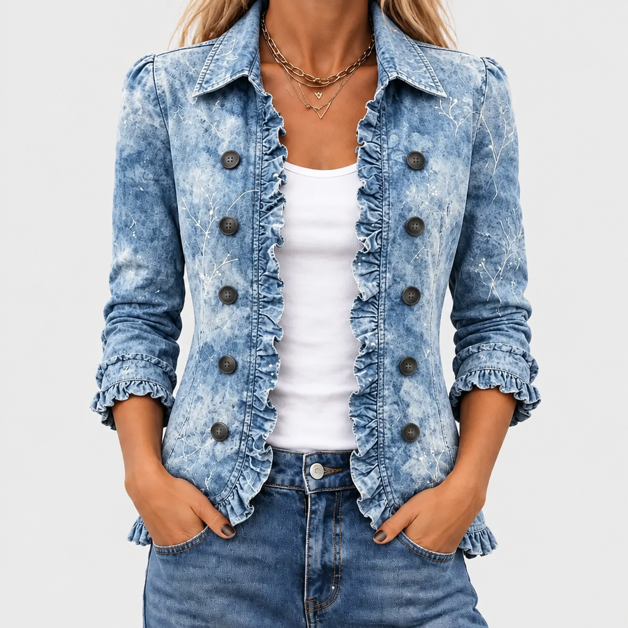 Sylvie | Botanical Print Ruffle Jacket