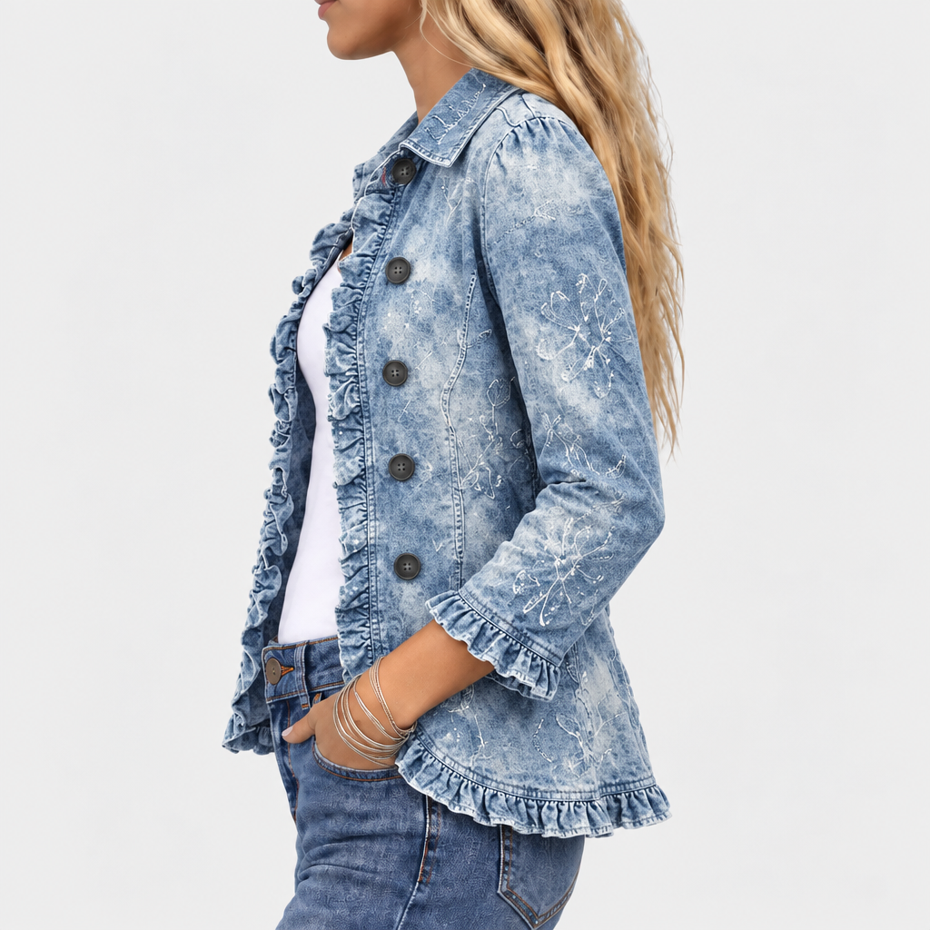 Sylvie | Botanical Print Ruffle Jacket