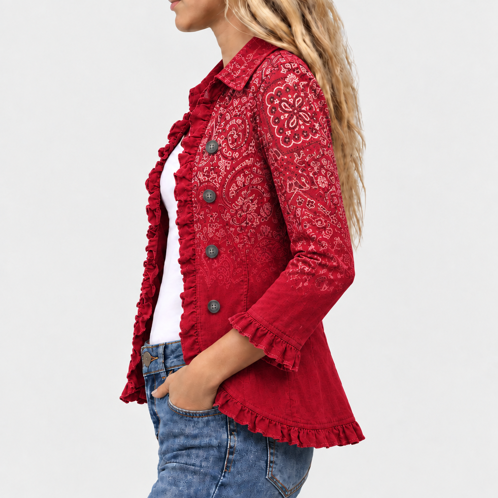 Rosamund | Paisley Ombre Ruffle Jacket