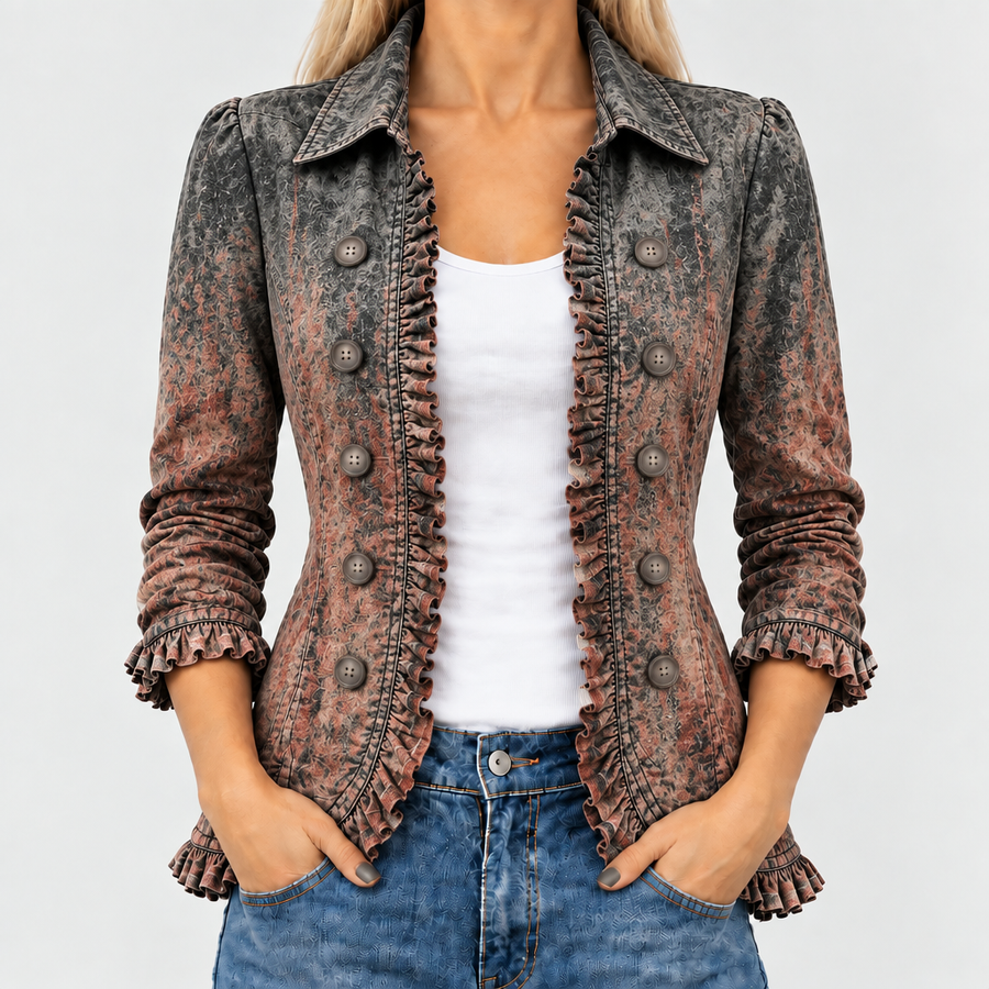 Lorna | Textured Gradient Ruffle Jacket