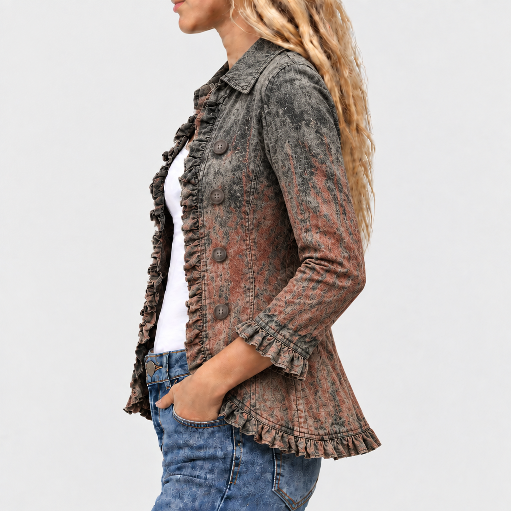 Lorna | Textured Gradient Ruffle Jacket