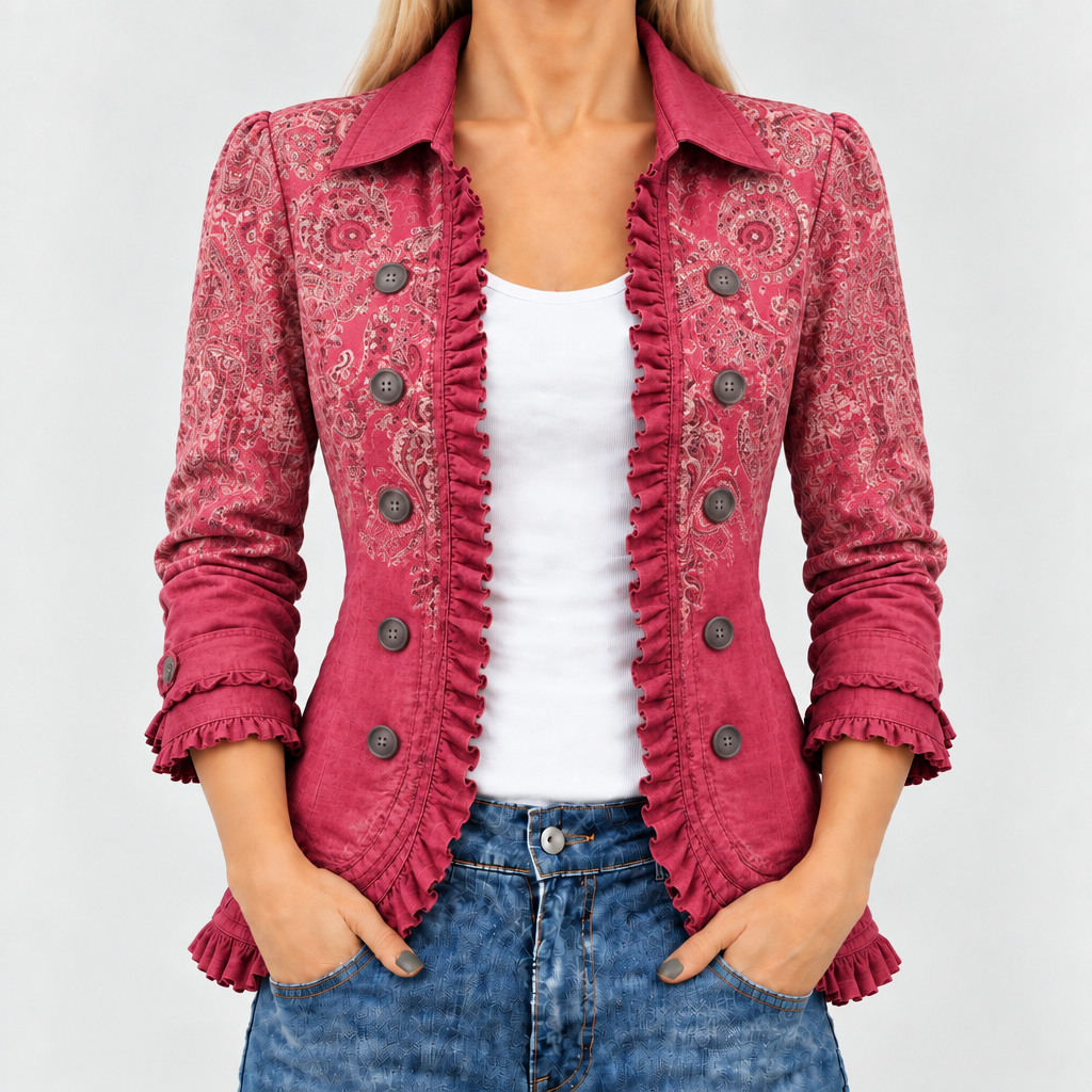Rosemary | Rose Paisley Ruffle Jacket