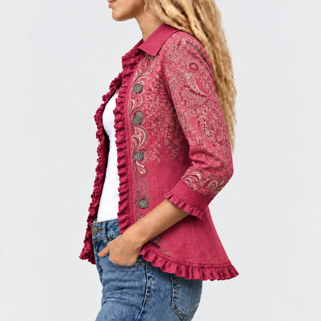 Rosemary | Rose Paisley Ruffle Jacket