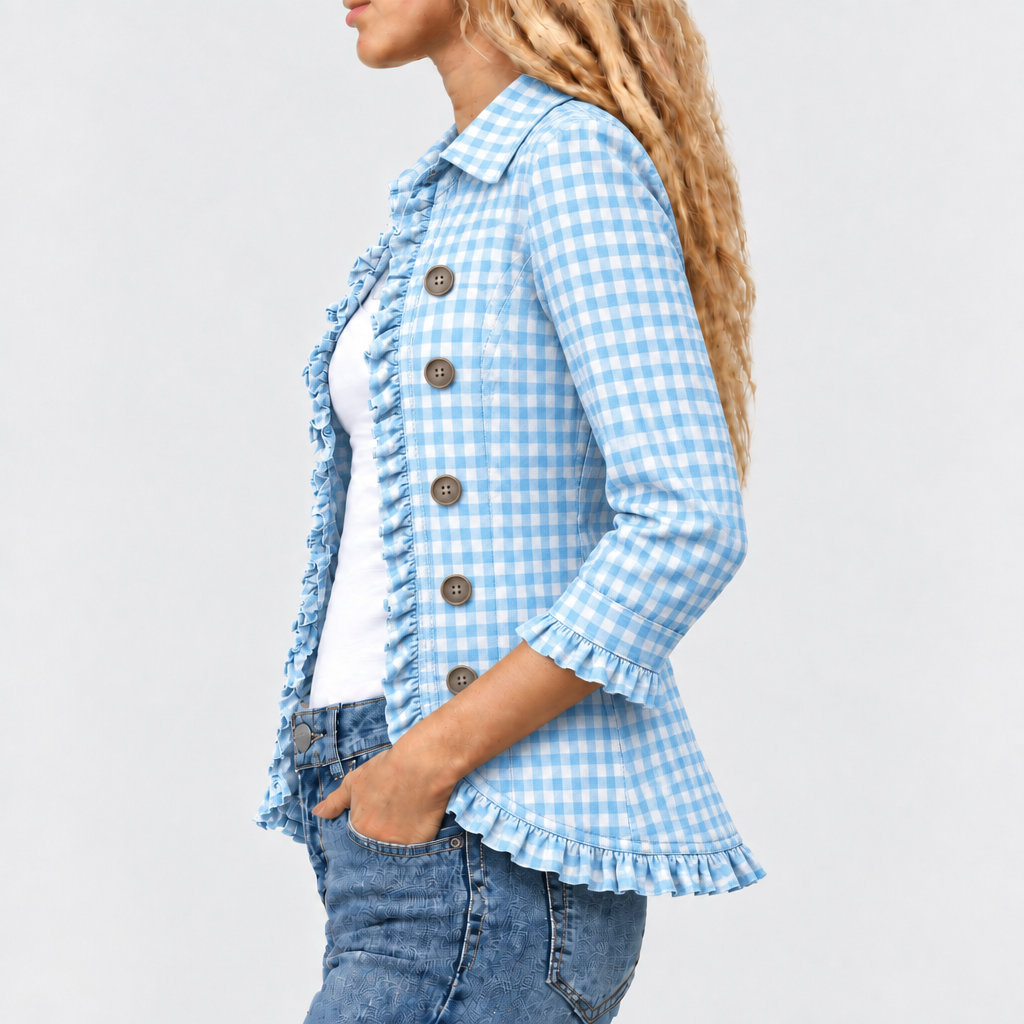 Odette | Gingham Ruffle Jacket