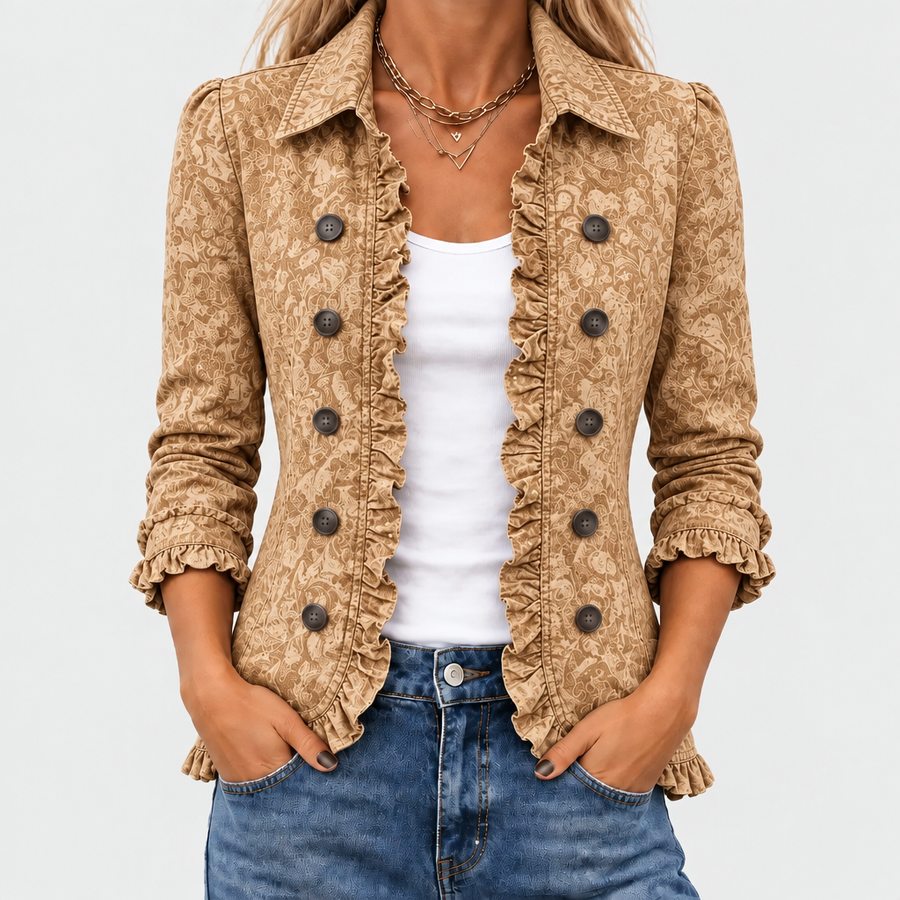 Harriet | Western Print Ruffle Jacket