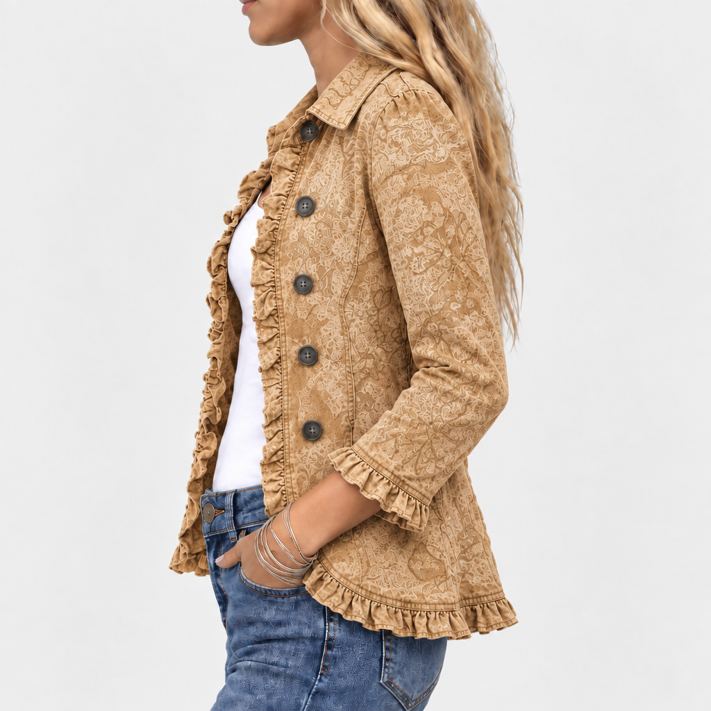 Harriet | Western Print Ruffle Jacket