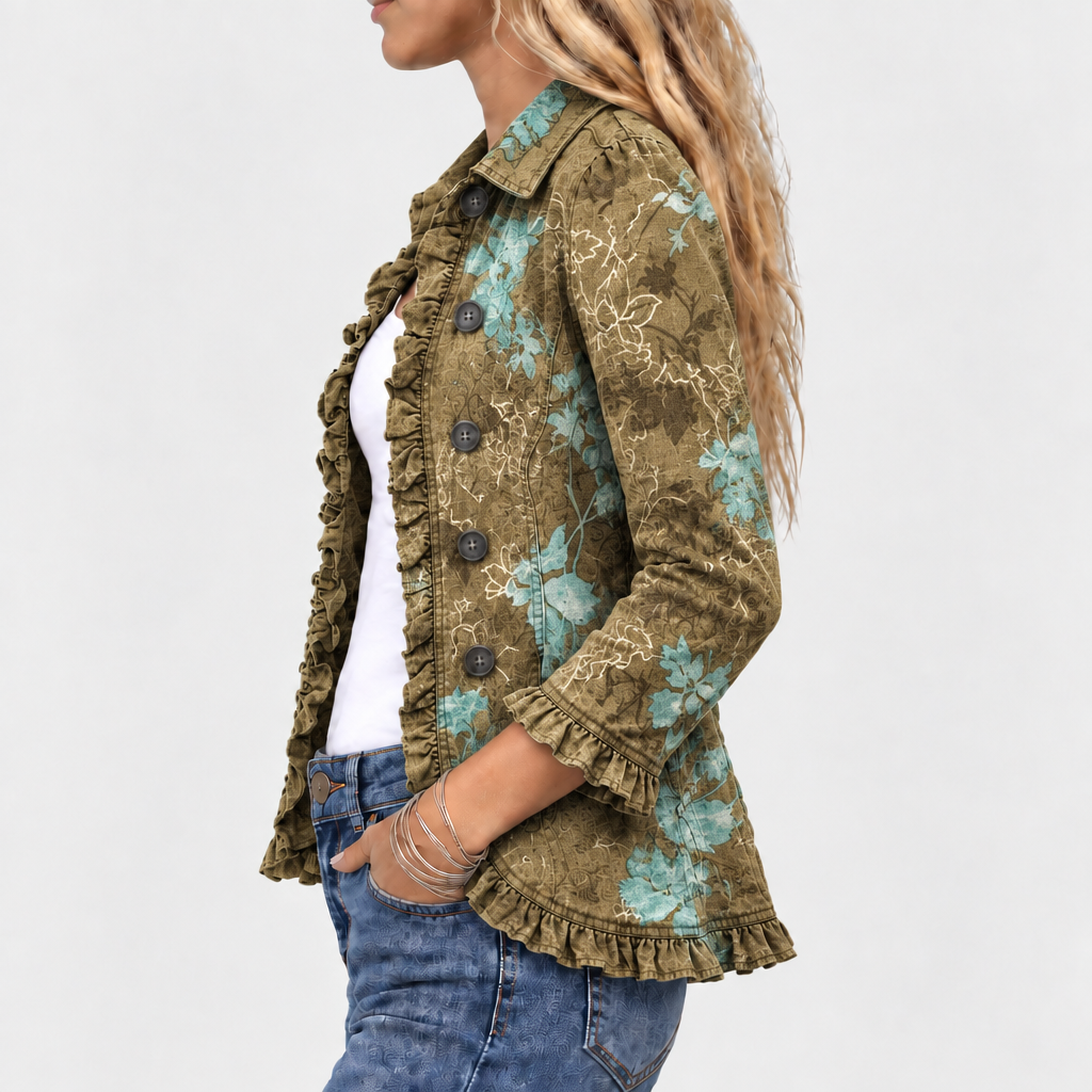 Winifred | Floral Gradient Ruffle Jacket